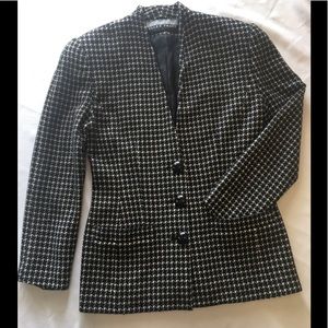 ELLEN TRACY Linda Allard BLAZER BLACK WHITE